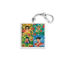 S2B Joseon Traditional Folk Art Minhwa Keycap Keyring Mechanical Switch Clicky Keychain Korean Culture Charm _ Made in Korea